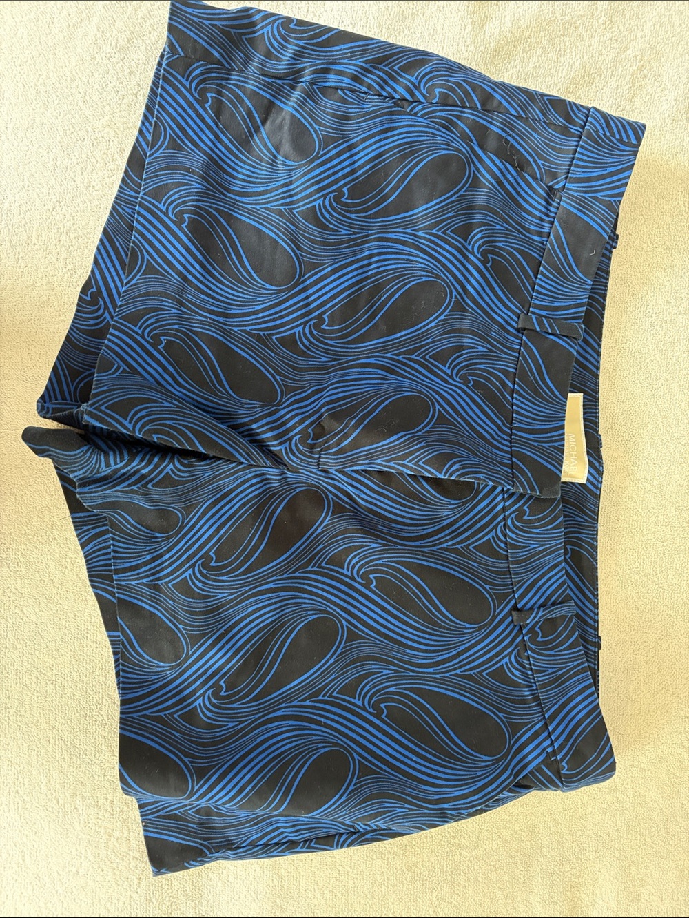 Michael Kors Black and Blue Wave Swim Trunks